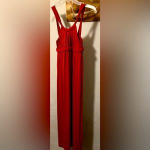 Burnt orange braided maxi dress